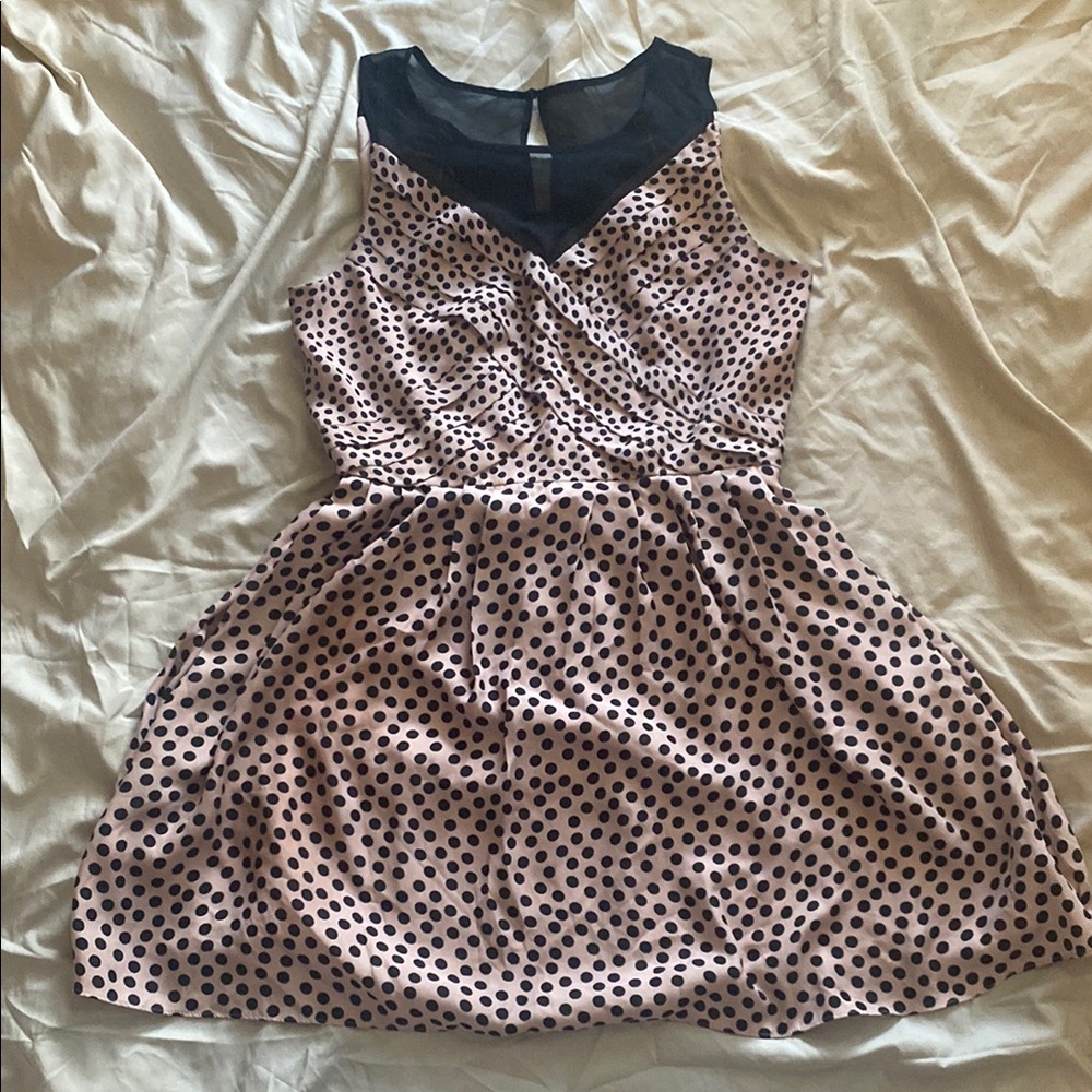 LC Lauren Conrad Black and Dusty Pink Fit and Flare Sundress